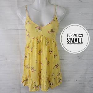 Small Forever21 Yellow Strappy Mini Sun Dress